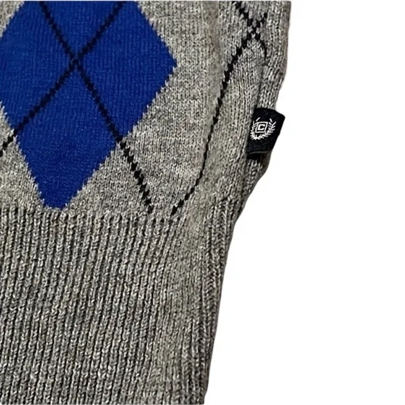 CHAPS Classic V-Neck Sweater Vest Classic Gray & Blue size XL - Picture 4 of 7